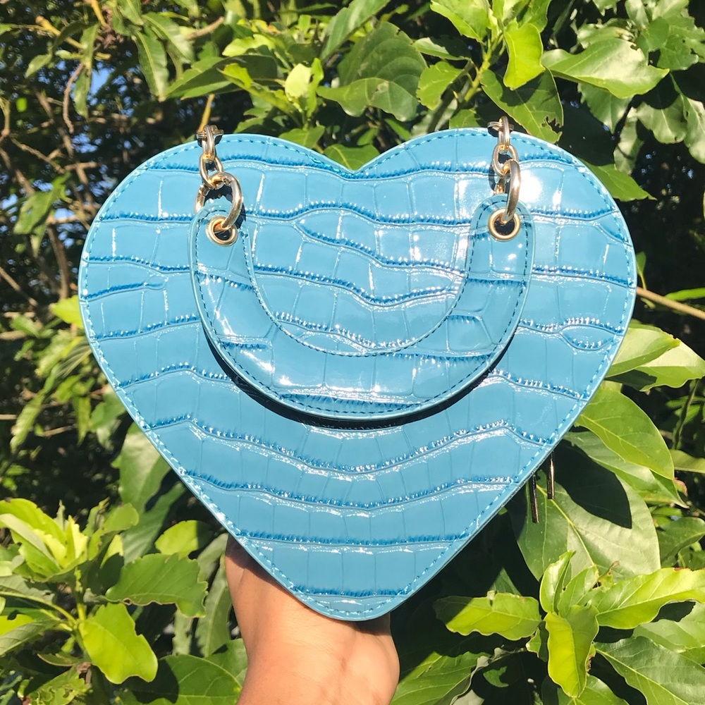 Heart Shaped Purse | Blue 2 in 1 Handbag x Crossbody Bag | One Size Fits All